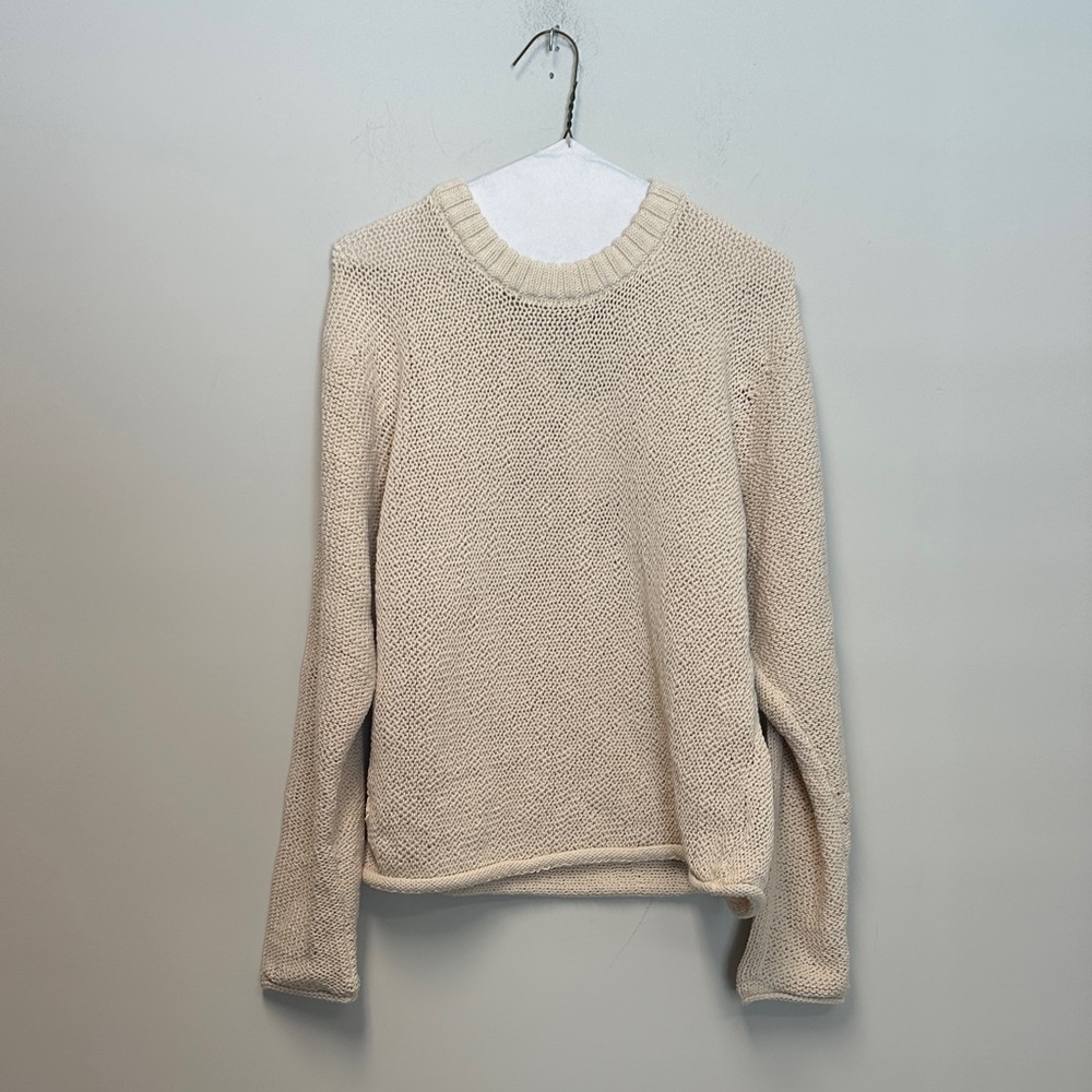 Theory Cream Crew Neck Sweater